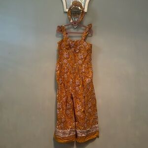 Janie and Jack girls floral romper with matching headband Size 5